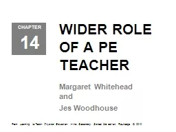 WIDER ROLE OF A PE TEACHER