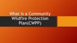 What is a Community Wildfire Protection Plan(CWPP)