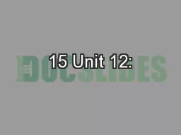 15 Unit 12: