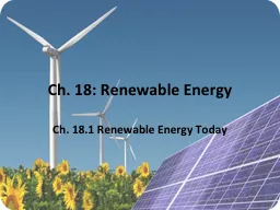 Ch. 18: Renewable Energy