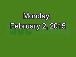 Monday, February 2, 2015