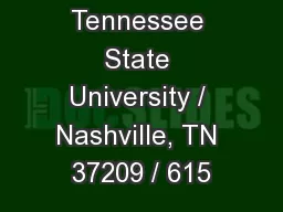 2012 Tennessee State University / Nashville, TN 37209 / 615