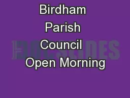 Birdham Parish Council  Open Morning