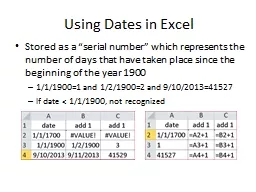 Using Dates in Excel
