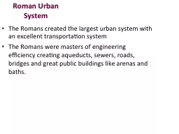 Roman Urban System