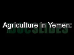 Agriculture in Yemen: