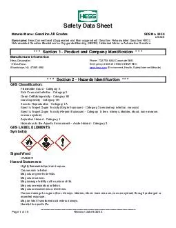 Safety Data Sheet Material Name Gasoline All Grades SDS No