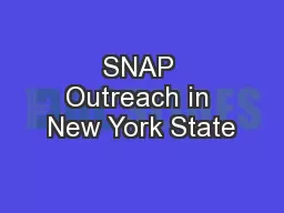 SNAP Outreach in New York State