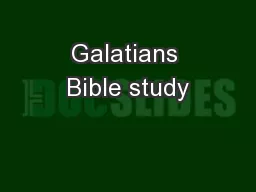 Galatians Bible study