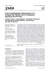 Xray Crystallographic Determination of a Collagenlike