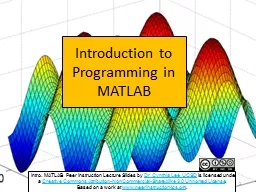Introduction to Programming in MATLAB