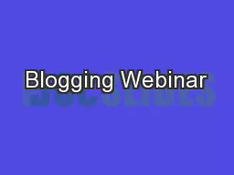 Blogging Webinar