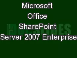 Microsoft Office SharePoint Server 2007 Enterprise