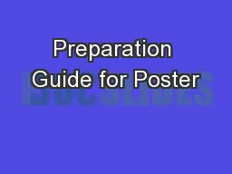 Preparation Guide for Poster