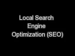 Local Search Engine Optimization (SEO)