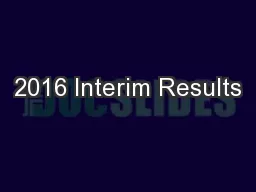 2016 Interim Results