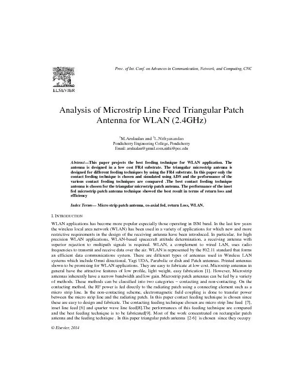 Analysis of Microstrip Line Feed Triangular Patch