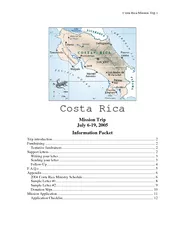 Costa Rica M ssion Trip  Costa Rica Mission Trip July