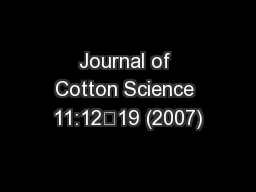 Journal of Cotton Science 11:12–19 (2007)