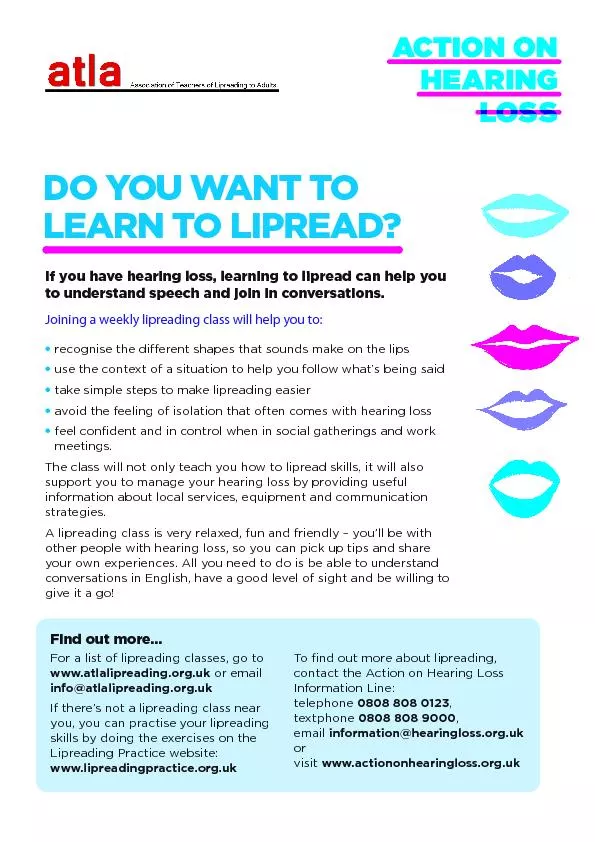 If you have hearing loss, learning to lipread can help you to understa