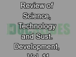 176 World Review of Science, Technology and Sust. Development, Vol. 11