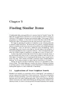 Chapter3FindingSimilarItemsAfundamentaldata-miningproblemistoexamineda