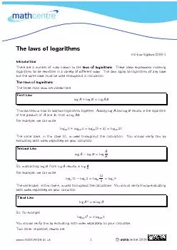Thelawsoflogarithmsmc-bus-loglaws-2009-1IntroductionThereareanumberofr