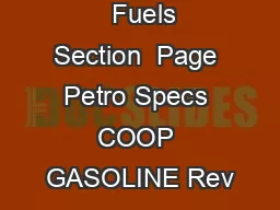   Fuels Section  Page  Petro Specs  COOP GASOLINE Rev