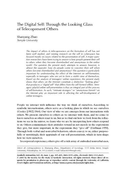 Symbolic Interaction, Vol. 28, Issue 3, pp. 387