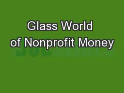 Glass World of Nonprofit Money