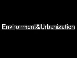 Environment&Urbanization