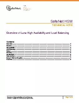 Overview of High Availability and Load Balancing