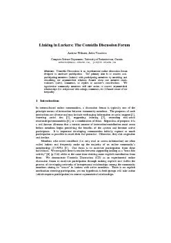 Linking in Lurkers: The Comtella Discussion Forum Andrew Webster, Juli