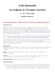 Dale Earnhardt An Afghan in Tunisian Crochet   Cindy M