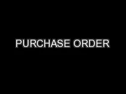 PURCHASE ORDER