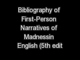 Bibliography of First-Person Narratives of Madnessin English (5th edit