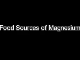 Food Sources of Magnesium