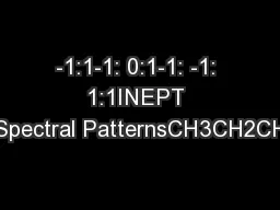 -1:1-1: 0:1-1: -1: 1:1INEPT Spectral PatternsCH3CH2CH
