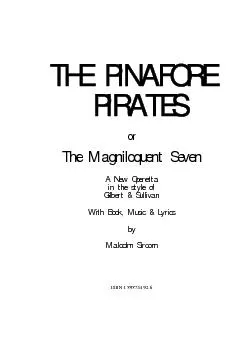 THE PINAFORE  PIRATES  The Magniloquent Seven  A New Operetta in the s