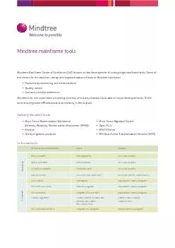 Mindtree Mainframe Center of Excellence (CoE) focuses on the developme