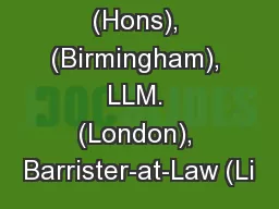 Done By LLB. (Hons), (Birmingham), LLM. (London), Barrister-at-Law (Li