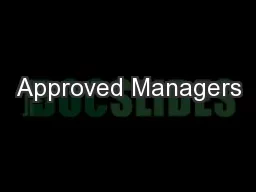 Approved Managers