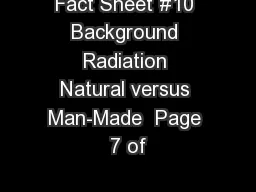 Fact Sheet #10 Background Radiation Natural versus Man-Made  Page 7 of
