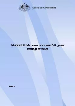MARK006 Manoeuvre a vessel 500 gross