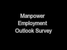 Manpower Employment Outlook Survey