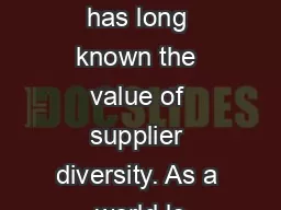 Manpower has long known the value of supplier diversity. As a world le