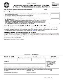 Form M-4868Application for Automatic Six-Month Extension