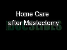 Home Care after Mastectomy