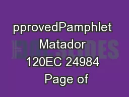pprovedPamphlet Matador 120EC 24984  Page of