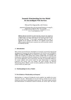 Semantic Matchmaking Services Model  Okkyung Choi, Sangyong Han, Ajith